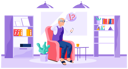 پیش‌نمایش فایل aged-man-chatting-on-video-call-5668670 از پک سالمندان با تکنولوژی