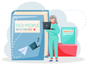 پیش‌نمایش فایل aged-woman-learning-to-work-with-laptop-5668656 از پک سالمندان با تکنولوژی