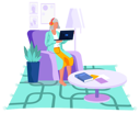 پیش‌نمایش فایل elderly-woman-watching-movie-on-laptop-5668684 از پک سالمندان با تکنولوژی