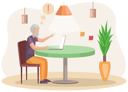 پیش‌نمایش فایل retired-man-sitting-with-computer-at-home-5668704 از پک سالمندان با تکنولوژی