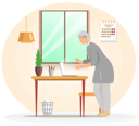 پیش‌نمایش فایل senior-lady-working-on-laptop-5668690 از پک سالمندان با تکنولوژی