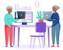 پیش‌نمایش فایل aged-couple-working-on-computer-5668607 از پک گجت‌ها برای سالمندان