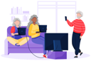 پیش‌نمایش فایل aged-people-using-computer-and-technology-5668608 از پک گجت‌ها برای سالمندان