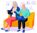 پیش‌نمایش فایل old-woman-surfing-internet-while-man-working-on-laptop-5668610 از پک گجت‌ها برای سالمندان