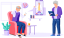پیش‌نمایش فایل aged-man-chatting-on-video-call-and-woman-working-on-laptop-5668633 از پک زوج سالمند با گجت‌ها