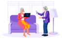 پیش‌نمایش فایل aged-women-using-laptop-and-mobile-5668647 از پک زوج سالمند با گجت‌ها