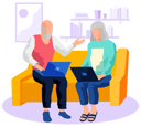 پیش‌نمایش فایل elderly-couple-working-on-laptop-5668644 از پک زوج سالمند با گجت‌ها