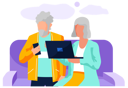 پیش‌نمایش فایل elderly-man-and-woman-working-with-laptop-at-home-together-5668626 از پک زوج سالمند با گجت‌ها