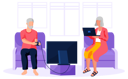 پیش‌نمایش فایل old-man-playing-video-game-and-aged-woman-working-on-laptop-5668645 از پک زوج سالمند با گجت‌ها