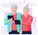 پیش‌نمایش فایل senior-couple-sitting-on-couch-and-watching-video-on-tablet-5668563 از پک گجت‌ها برای سالمندان