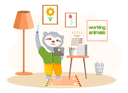 پیش‌نمایش فایل sloth-working-on-laptop-5670728 از پک حیوانات کاری