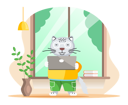 پیش‌نمایش فایل white-tiger-working-on-laptop-5670733 از پک حیوانات کاری