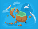 پیش‌نمایش فایل boat-sailing-near-tropical-island-5670706 از پک جزیره