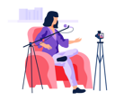 پیش‌نمایش فایل woman-speaking-into-microphone-while-recording-video-5682658 از پک پادکست