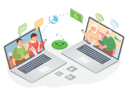 پیش‌نمایش فایل family-chatting-on-video-call-5680640 از پک بستگان آنلاین