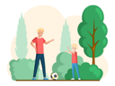 پیش‌نمایش فایل father-with-his-little-son-playing-football-5682716 از پک بازی کردن