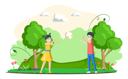 پیش‌نمایش فایل happy-boy-and-girl-friends-playing-with-ball-in-city-park-5682729 از پک بازی کردن