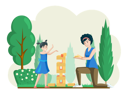 پیش‌نمایش فایل mom-and-daughter-playing-jenga-together-in-garden-5682730 از پک بازی کردن