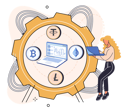 پیش‌نمایش فایل lady-trades-on-cryptocurrency-marketplace-platform-5683375 از پک تجزیه و تحلیل ارز دیجیتال