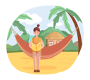 پیش‌نمایش فایل happy-woman-reading-book-on-vacation-5684852 از پک کتاب خوانی