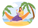 پیش‌نمایش فایل woman-reading-book-on-vacation-5684864 از پک کتاب خوانی