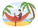 پیش‌نمایش فایل man-working-on-vacation-5684887 از پک خواندن کتاب