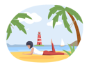 پیش‌نمایش فایل woman-reading-book-on-vacation-5684890 از پک خواندن کتاب