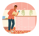 پیش‌نمایش فایل young-man-reading-book-standing-near-table-5684883 از پک خواندن کتاب