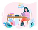 پیش‌نمایش فایل girl-studying-at-home-5684372 از پک خواندن کتاب