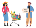 پیش‌نمایش فایل beggar-asking-for-money-from-rich-woman-5728407 از پک ثروت و فقر