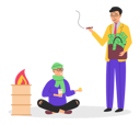 پیش‌نمایش فایل homeless-beggar-asking-money-from-millionaire-5728408 از پک ثروت و فقر