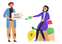 پیش‌نمایش فایل poor-man-begging-money-from-rich-person-5728409 از پک ثروت و فقر
