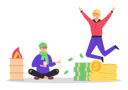 پیش‌نمایش فایل poor-man-begging-on-street-while-rich-man-jumping-5728424 از پک ثروت و فقر