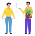 پیش‌نمایش فایل poor-man-showing-empty-pocket-to-rich-businessman-5728430 از پک ثروت و فقر