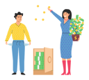 پیش‌نمایش فایل poor-man-showing-empty-pocket-to-rich-woman-5728403 از پک ثروت و فقر