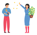 پیش‌نمایش فایل rich-happy-woman-scatter-money-while-unhappy-poor-man-eats-cheap-fast-food-5728418 از پک ثروت و فقر