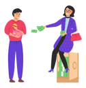 پیش‌نمایش فایل rich-woman-giving-money-to-poor-man-5728425 از پک ثروت و فقر
