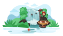 پیش‌نمایش فایل girl-in-wetsuit-near-waterfall-5757560 از پک جزیره