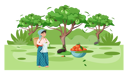 پیش‌نمایش فایل jeju-woman-standing-fruit-tree-5757555 از پک جزیره