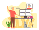 پیش‌نمایش فایل aged-couple-chatting-on-video-call-5758164 از پک سالمندان با تکنولوژی