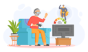 پیش‌نمایش فایل aged-man-playing-video-game-5758183 از پک سالمندان با تکنولوژی