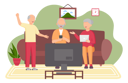 پیش‌نمایش فایل aged-people-watching-tv-5758165 از پک سالمندان با تکنولوژی