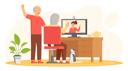 پیش‌نمایش فایل elderly-couple-chatting-with-daughter-on-video-call-5758180 از پک سالمندان با تکنولوژی