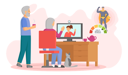 پیش‌نمایش فایل elderly-parents-chatting-with-daughter-on-video-call-5758177 از پک سالمندان با تکنولوژی