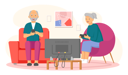 پیش‌نمایش فایل senior-couple-watching-tv-5758171 از پک سالمندان با تکنولوژی