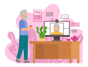 پیش‌نمایش فایل aged-couple-chatting-on-video-call-5758160 از پک افراد مسن مدرن