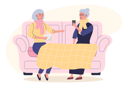 پیش‌نمایش فایل female-friends-sitting-on-couch-with-smartphone-and-tablet-5758157 از پک افراد مسن مدرن