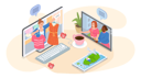 پیش‌نمایش فایل girls-chatting-on-video-call-5758234 از پک ارتباطات آنلاین