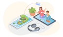 پیش‌نمایش فایل kids-talking-about-vacation-on-video-call-5758242 از پک ارتباطات آنلاین