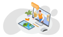 پیش‌نمایش فایل man-talk-on-video-conference-discuss-vacation-in-jeju-island-5758245 از پک ارتباطات آنلاین